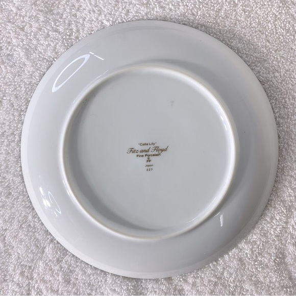 Vintage Fitz and Floyd Calla Lily Fine Porcelain Side Plates X4 - Picture 8 of 12